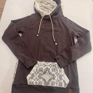 Brown and white boot barn lace hoodie.  New with tags.